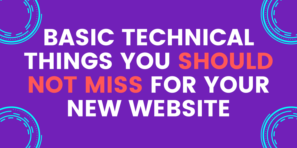 basic technical things for your new website